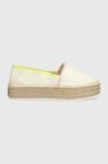 Еспадрилі Tommy Jeans FLATFORM ESPADRILLE колір бежевий на платформі EN0EN02078