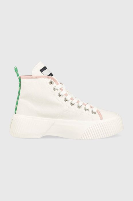 Кеди Tommy Jeans VULC PLAT. CANVAS MC жіночі колір білий EN0EN02091