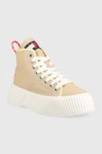 Кеди Tommy Jeans VULC PLAT. CANVAS MC жіночі колір бежевий EN0EN02091