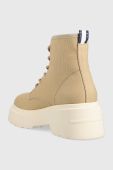 Кеди Tommy Jeans LACE UP FESTIV BOOTS жіночі колір бежевий  EN0EN02133