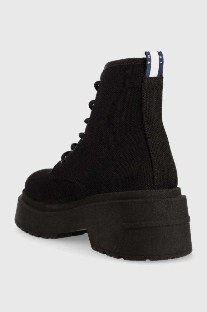Кеди Tommy Jeans LACE UP FESTIV BOOTS жіночі колір чорний  EN0EN02133 фото 3