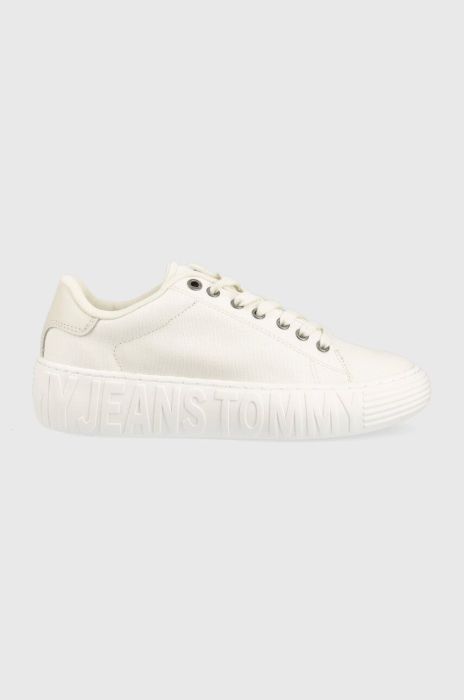 Кросівки Tommy Jeans NEW CUPSOLE CNVAS LC колір білий EN0EN02171
