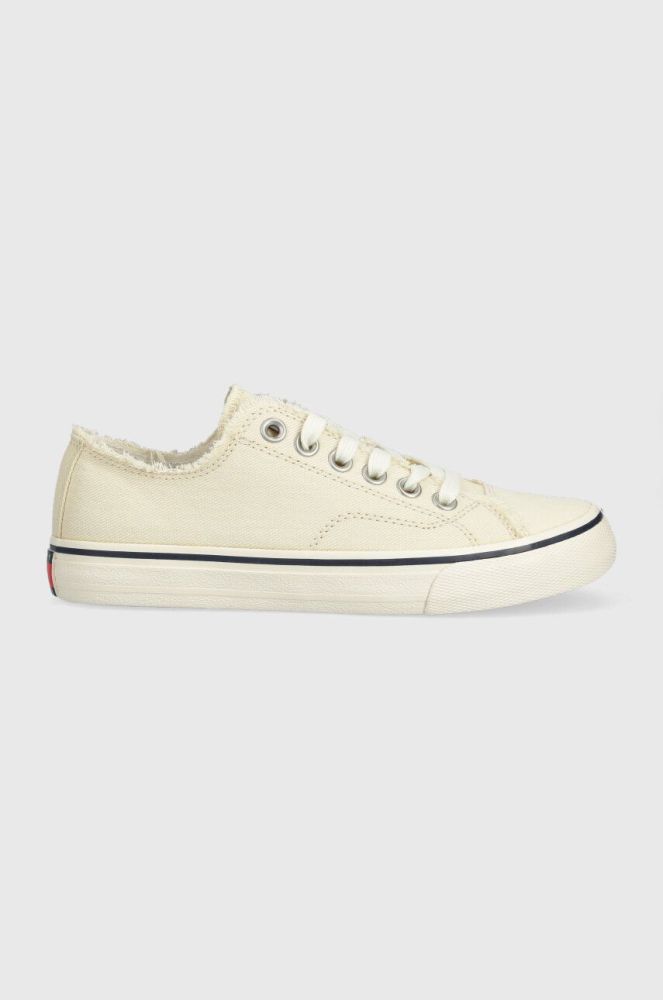 Кеди Tommy Jeans LOW CUT TJ SNEAKER жіночі колір бежевий EN0EN02228