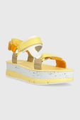 Шкіряні сандалі Camper Oruga Up жіночі колір жовтий на платформі