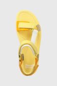 Шкіряні сандалі Camper Oruga Up жіночі колір жовтий на платформі