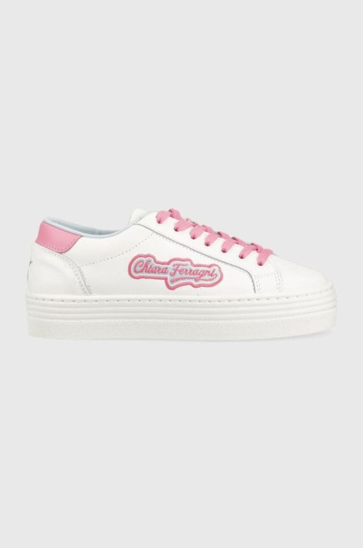 Шкіряні кросівки Chiara Ferragni Tennis Low колір білий CF TENNIS LOW