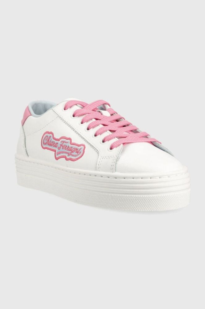 Шкіряні кросівки Chiara Ferragni Tennis Low колір білий CF TENNIS LOW фото 2