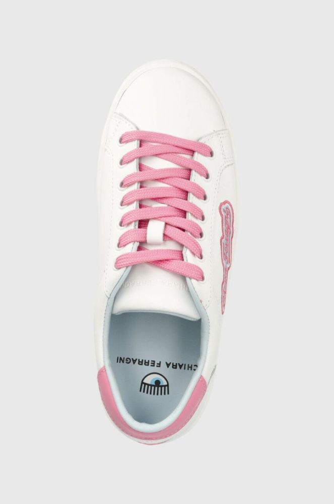 Шкіряні кросівки Chiara Ferragni Tennis Low колір білий CF TENNIS LOW фото 4