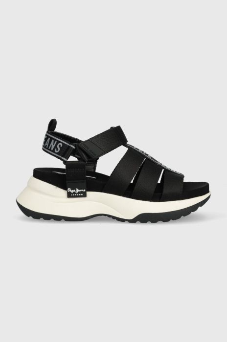 Сандалі Pepe Jeans Venus жіночі колір чорний на платформі PLS90570