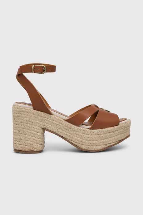 Шкіряні сандалі Pepe Jeans TAFFY колір коричневий PLS90602