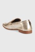Шкіряні мокасини Tommy Hilfiger TH LOAFER GOLDEN жіночі колір золотий на плоскому ходу FW0FW06992