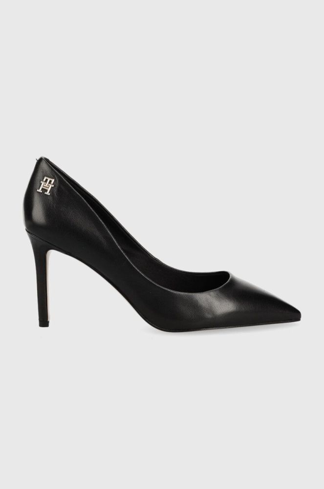 Шкіряні туфлі Tommy Hilfiger TH POINTY FEMININE PUMP Колір чорний FW0FW07000 колір чорний