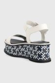 Шкіряні сандалі Tommy Hilfiger NEW ARTISANAL FLATFORM жіночі колір білий на платформі