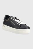 Шкіряні кросівки Tommy Hilfiger LUX METALLIC CUPSOLE SNEAKER колір синій FW0FW07030