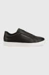 Шкіряні кеди Tommy Hilfiger ELASTIC SLIP ON SNEAKER жіночі колір чорний FW0FW07032