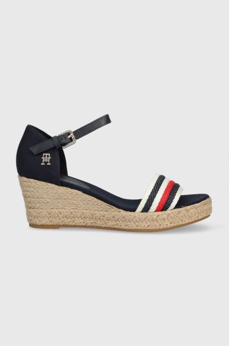 Сандалі Tommy Hilfiger MID WEDGE CORPORATE жіночі колір синій на танкетці