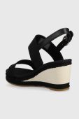 Сандалі Tommy Hilfiger ROPE WEBBING MID WEDGE жіночі колір чорний на танкетці FW0FW07092