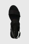 Сандалі Tommy Hilfiger ROPE WEBBING MID WEDGE жіночі колір чорний на танкетці FW0FW07092