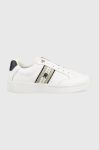 Шкіряні кросівки Tommy Hilfiger COURT SNEAKER WITH WEBBING колір білий FW0FW07106 Шкіряні кросівки Tommy Hilfiger COURT SNEAKER WITH WEBBING колір білий FW0FW07106