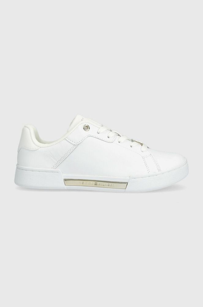 Шкіряні кросівки Tommy Hilfiger COURT SNEAKER GOLDEN TH колір білий FW0FW07116