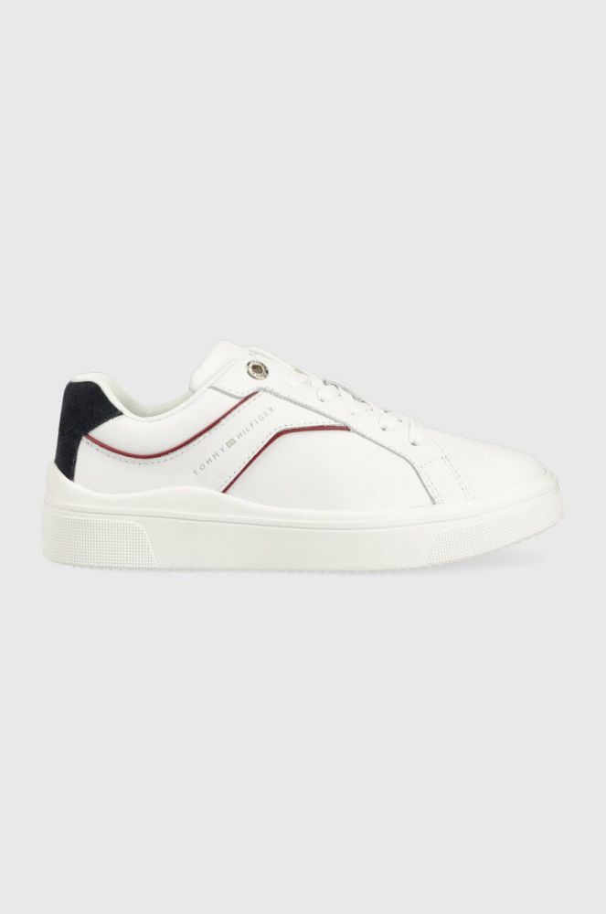 Шкіряні кросівки Tommy Hilfiger FEMININE COURT SNEAKER колір білий FW0FW07122