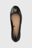 Шкіряні балетки Tommy Hilfiger ROUND TH BALLERINA колір чорний FW0FW07132