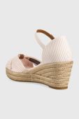 Сандалі Tommy Hilfiger HIGH WEDGE SEERSUCKER жіночі колір рожевий на танкетці FW0FW07158