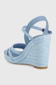 Сандалі Tommy Hilfiger ESSENTIAL WEDGE SANDAL жіночі на танкетці FW0FW07159 колір блакитний