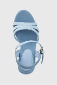 Сандалі Tommy Hilfiger ESSENTIAL WEDGE SANDAL жіночі на танкетці FW0FW07159 колір блакитний
