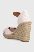 Сандалі Tommy Hilfiger BASIC SEERSUCKER HIGH WEDGE жіночі колір рожевий на танкетці FW0FW07160