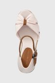 Сандалі Tommy Hilfiger BASIC SEERSUCKER HIGH WEDGE жіночі колір рожевий на танкетці FW0FW07160