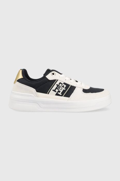 Кросівки Tommy Hilfiger BASKET SNEAKER WITH WEBBING GOLD колір синій FW0FW07175