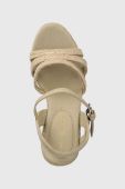 Сандалі Tommy Hilfiger ESSENTIAL BASIC WEDGE SANDAL жіночі колір бежевий на танкетці FW0FW07220 Сандалі Tommy Hilfiger ESSENTIAL BASIC WEDGE SANDAL жіночі колір бежевий на танкетці FW0FW07220