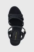 Сандалі Tommy Hilfiger ESSENTIAL BASIC WEDGE SANDAL жіночі колір синій на танкетці FW0FW07220