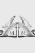 Шкіряні сандалі Karl Lagerfeld ICE WEDGE колір срібний KL34610