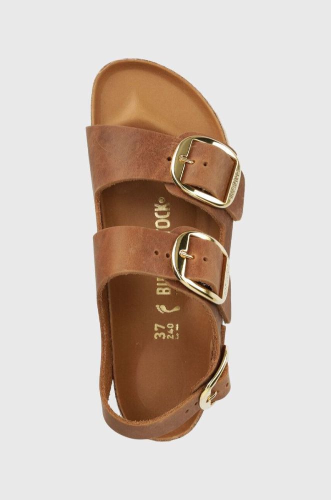 Шкіряні сандалі Birkenstock Milano Big Buckle жіночі колір коричневий 1024067 1024067-Cognac фото 4