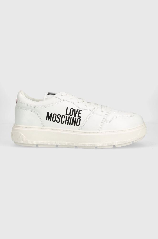 Шкіряні кросівки Love Moschino колір білий JA15274G0GIAB10A
