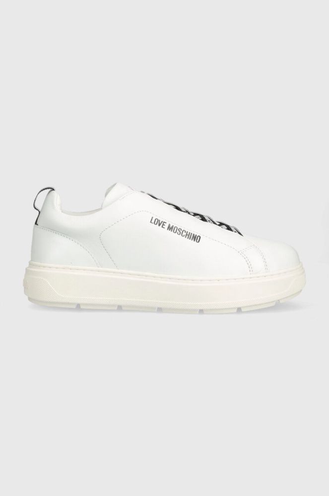 Шкіряні кросівки Love Moschino колір білий JA15824G0GIA0100