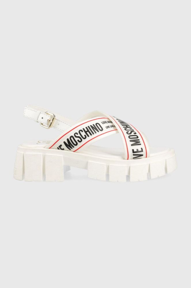 Сандалі Love Moschino жіночі колір білий на платформі JA16186G0GIX210A