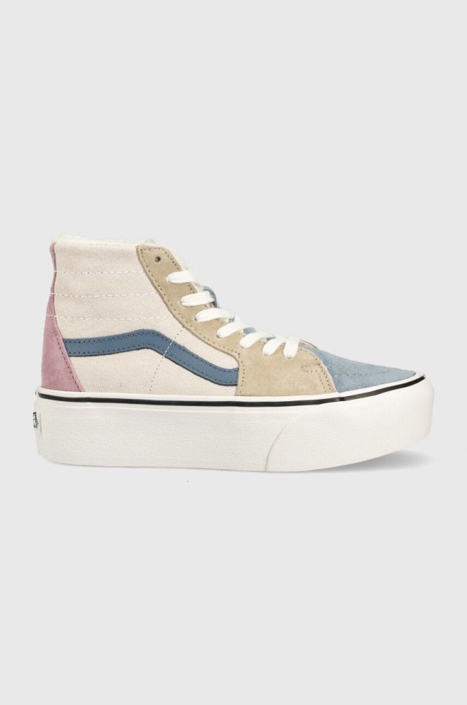 Замшеві кросівки Vans SK8-Hi Tapered Stackfo VN0A7Q5PMUL1 колір барвистий