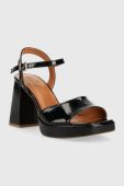 Сандалі Mustang жіночі колір чорний каблук блок 1462801