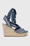 Сандалі Guess HALONA Жіночі на танкетці колір блакитний