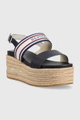 Сандалі U.S. Polo Assn. LOREN жіночі колір синій на танкетці LOREN006D
