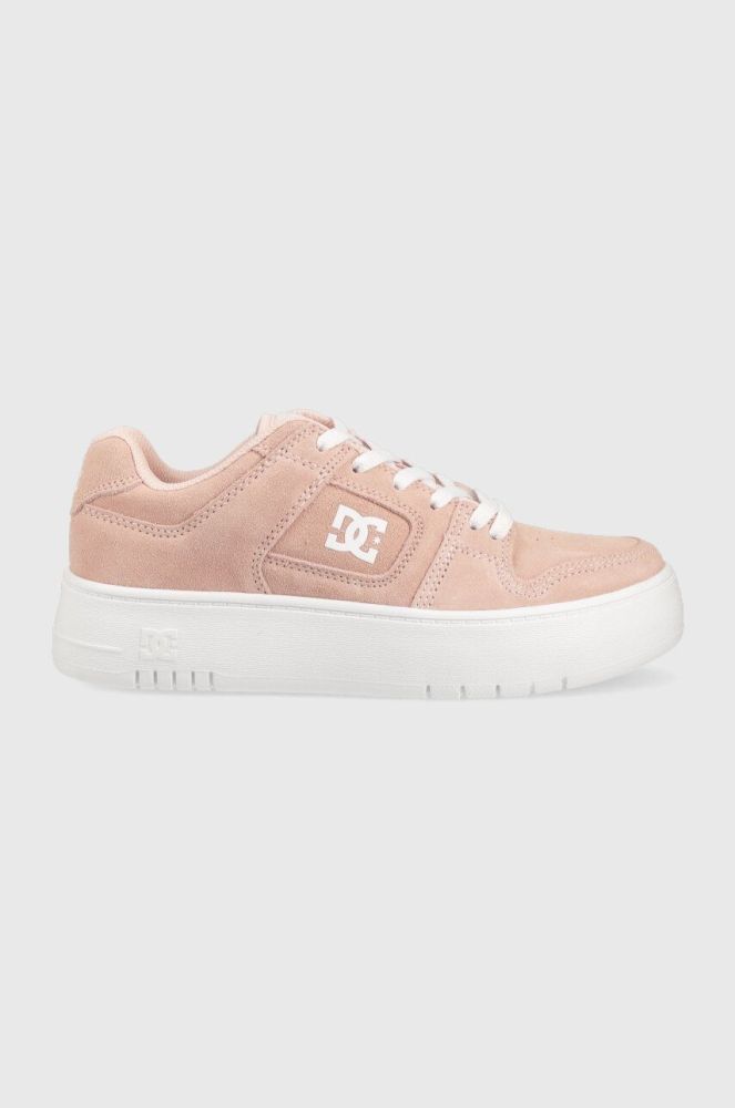 Шкіряні кросівки DC колір рожевий (3198710)