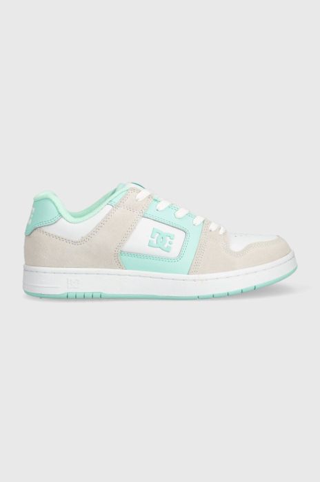 Шкіряні кросівки DC колір бірюзовий