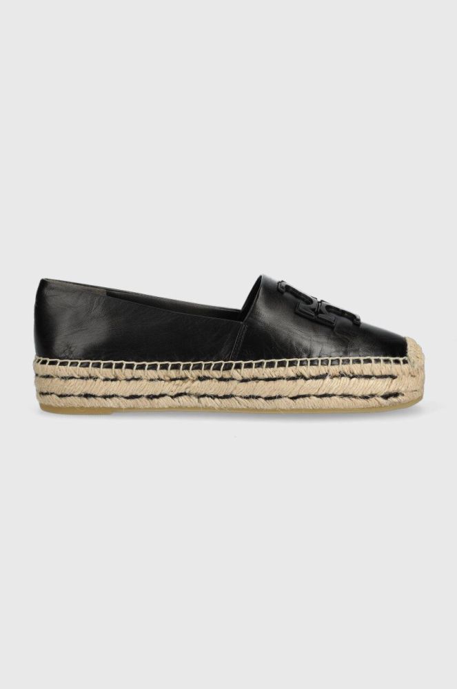 Шкіряні еспадрилі Tory Burch 144346-006 колір чорний Platform Espadrille