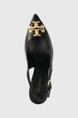 Шкіряні туфлі Tory Burch 149150-006 колір чорний відкрита п'ята
