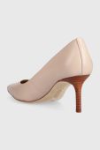 Шкіряні туфлі Lauren Ralph Lauren Lanette колір рожевий 802836392007