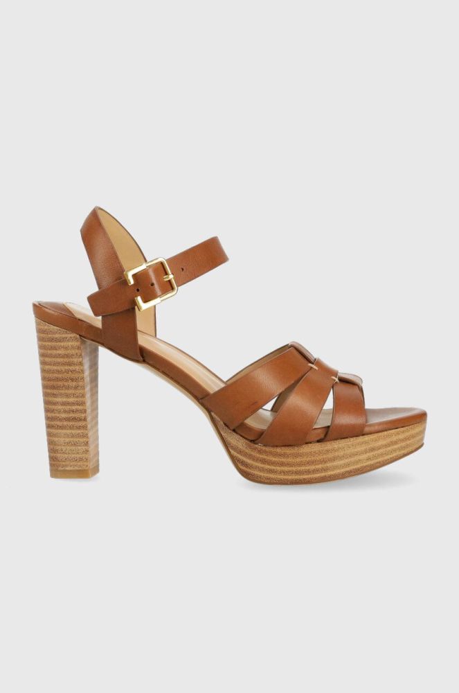 Шкіряні сандалі Lauren Ralph Lauren Soffia колір коричневий 802904282001