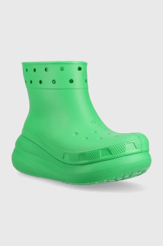 Гумові чоботи Crocs Classic Crush Rain Boot жіночі колір зелений 207946 207946.3E8-3E8 фото 2